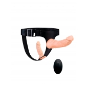 Женский страпон с 2 насадками, вибрацией и пультом ДУ - Erowoman-Eroman - купить с доставкой в Архангельске