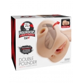 Телесный мастурбатор с вибрацией Double Pounder Vibrating Squeeze Stroker - Pipedream - в Архангельске купить с доставкой