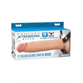Телесный пустотелый фаллопротез 9’’ Hollow Silicone Strap-On - 24,1 см. - Pipedream - купить с доставкой в Архангельске