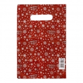 Красный подарочный новогодний пакет с вырубной ручкой (20х30 см) - Сима-Ленд - купить с доставкой в Архангельске