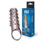 Дымчатая насадка на пенис с шипами и выпуклостями - 12 см. - Sex Expert - в Архангельске купить с доставкой