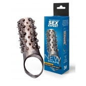 Дымчатая насадка на пенис с шипами и выпуклостями - 12,5 см. - Sex Expert - в Архангельске купить с доставкой
