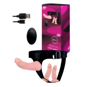 Женский страпон с 3 насадками и вибрацией - Erowoman-Eroman - купить с доставкой в Архангельске