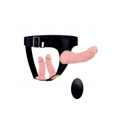 Женский страпон с 3 насадками и вибрацией - Erowoman-Eroman - купить с доставкой в Архангельске