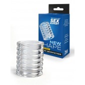 Прозрачная сквозная насадка на пенис с ребрышками - Sex Expert - в Архангельске купить с доставкой