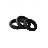 Набор из 3 черных эрекционных колец Smooth Silicone Cockring Pack - Dream Toys - в Архангельске купить с доставкой