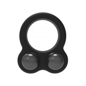 Черное эрекционное кольцо с утяжелителями Cockring Dual Weight - Dream Toys - в Архангельске купить с доставкой
