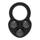 Черное эрекционное кольцо с утяжелителями - Dream Toys - в Архангельске купить с доставкой