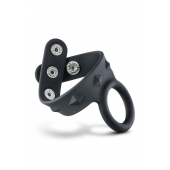 Черное эрекционное кольцо с подхватом мошонки на кнопках VS6 - Blush Novelties - в Архангельске купить с доставкой