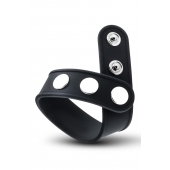 Черное эрекционное кольцо на кнопках - Blush Novelties - в Архангельске купить с доставкой