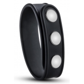 Черное эрекционное кольцо на кнопках - Blush Novelties - в Архангельске купить с доставкой