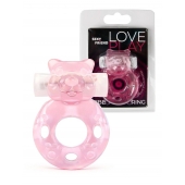 Розовое эрекционное виброкольцо в форме мишки - 1137 - в Архангельске купить с доставкой
