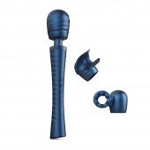 Синий вибромассажёр с насадками Man.wand Edgy - Manwan - в Архангельске купить с доставкой