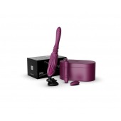 Фиолетовая секс-машина с функцией нагрева, насадками и присоской Sesh - Zalo - купить с доставкой в Архангельске