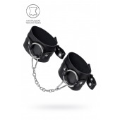 Черные оковы из толстой кожи с люверсами - Pecado - купить с доставкой в Архангельске