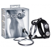 Подхват для мошонки с 3 съемными эрекционными кольцами Leder-Riemen - Orion - в Архангельске купить с доставкой