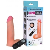 Фаллическая насадка Харнесс UNICOCK 5,5  с вибрацией - 17 см. - LOVETOY (А-Полимер) - купить с доставкой в Архангельске
