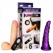 Вибрострапон с двумя насадками UniStrap - 18 и 18 см. - LOVETOY (А-Полимер) - купить с доставкой в Архангельске