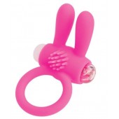 Розовое эрекционное виброкольцо A-toys с ушками - A-toys - в Архангельске купить с доставкой