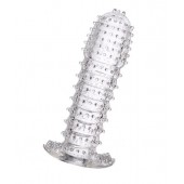 Гелевая прозрачная насадка c шипами - 12 см. - Toyfa Basic - в Архангельске купить с доставкой