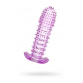 Гелевая фиолетовая насадка с шипами - 12 см. - Toyfa Basic - в Архангельске купить с доставкой