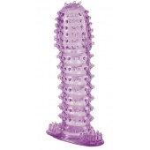 Гелевая фиолетовая насадка с шипами - 12 см. - Toyfa Basic - в Архангельске купить с доставкой