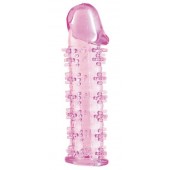 Гелевая розовая насадка на фаллос с шипами - 12 см. - Toyfa Basic - в Архангельске купить с доставкой