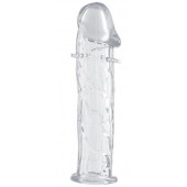 Гладкая прозрачная насадка с усиками под головкой - 12,5 см. - Toyfa Basic - в Архангельске купить с доставкой