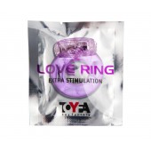 Фиолетовое эрекционное кольцо с виброэлементом в верхней части - Toyfa Basic - в Архангельске купить с доставкой