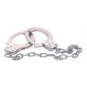Наручники из металла с длинной цепочкой CHROME HANDCUFFS METAL HANDCUFFS W. KEY - NMC - купить с доставкой в Архангельске