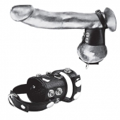 Утяжка на пенис и мошонку Cock Ring With 1.5  Ball Stretcher And Optional Weight Ring - BlueLine - купить с доставкой в Архангельске