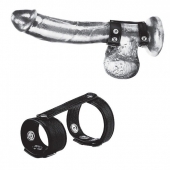 Утяжка на пенис с клёпками Duo Snap Cock And Ball Ring - BlueLine - купить с доставкой в Архангельске