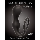 Чёрное эрекционное кольцо с анальной пробкой Double Pleasure Anal Plug - Lola Games - в Архангельске купить с доставкой