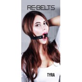 Чёрный кожаный чокер-кляп Tyra Black - Rebelts - купить с доставкой в Архангельске