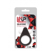 Чёрное эрекционное кольцо LIT-UP SILICONE STIMU RING 1 BLACK - Dream Toys - в Архангельске купить с доставкой