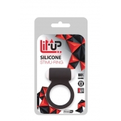 Чёрное эрекционное виброкольцо LIT-UP SILICONE STIMU RING 3 BLACK - Dream Toys - в Архангельске купить с доставкой
