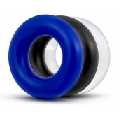 Набор из 3 разноцветных колец Stay Hard Donut Rings - Blush Novelties - в Архангельске купить с доставкой