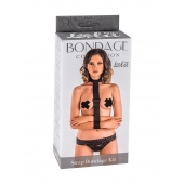 Ошейник с длинной лентой и наручниками Strap Bondage Kit Plus Size - Lola Games - купить с доставкой в Архангельске