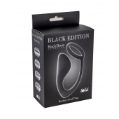 Чёрное эрекционное кольцо с анальной пробкой Button Anal Plug - Lola Games - в Архангельске купить с доставкой