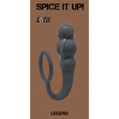 Серое эрекционное кольцо Legend с анальным стимулятором - Lola Games - в Архангельске купить с доставкой