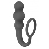 Серое эрекционное кольцо Legend с анальным стимулятором - Lola Games - в Архангельске купить с доставкой