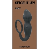 Серое эрекционное кольцо Sensation с анальным стимулятором - Lola Games - в Архангельске купить с доставкой