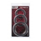 Набор из 3 чёрных эрекционных колец - ToyFa - в Архангельске купить с доставкой