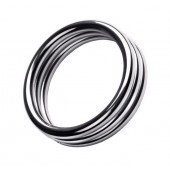 Металлическое эрекционное кольцо с рёбрышками размера L - ToyFa - в Архангельске купить с доставкой