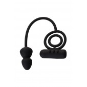 Чёрное эрекционное кольцо с вибропулькой и анальным хвостом - Erotist Adult Toys - в Архангельске купить с доставкой