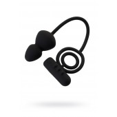 Чёрное эрекционное кольцо с вибростимулятором и анальным хвостом - Erotist Adult Toys - в Архангельске купить с доставкой