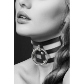 Чёрный тройной чокер с большим кольцом - Bijoux Pour Toi - купить с доставкой в Архангельске
