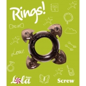 Чёрное эрекционное кольцо Rings Screw - Lola Games - в Архангельске купить с доставкой