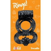 Чёрное эрекционное кольцо Rings Treadle с подхватом - Lola Games - в Архангельске купить с доставкой