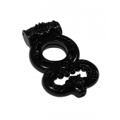 Чёрное эрекционное кольцо Rings Treadle с подхватом - Lola Games - в Архангельске купить с доставкой